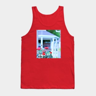 Red Roses in Front of a White Gazebo Tank Top